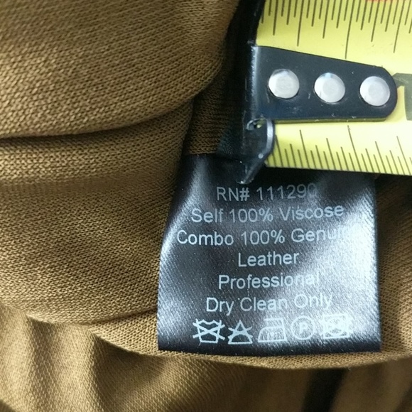 DEREK LAM Leather paneled dress. Sz 4. - Picture 8 of 8